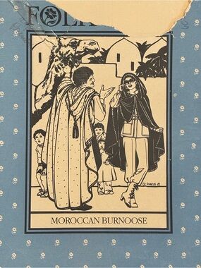 Vintage Folkwear Pattern Moroccan Burnoose All Pieces Intact
